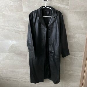Massimo Dutti Black Nappa Leather coat Medium